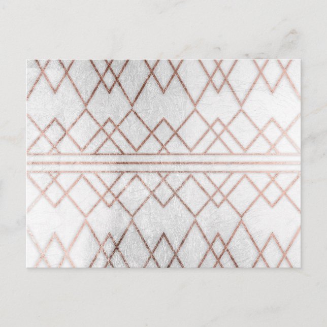Carte Postale Chic moderne Faux Rose Gold Triangles géométriques (Devant)