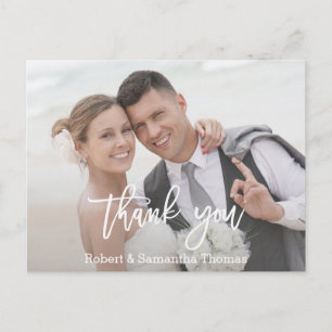 Carte Postale Chic Photo Calligraphie Mariage Merci