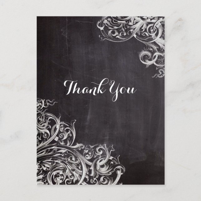 Carte Postale chic poule chic chic chalkboard monogramme (Devant)