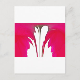 Carte Postale Chic rouge extraordinaire rose sous le ciel blanc.