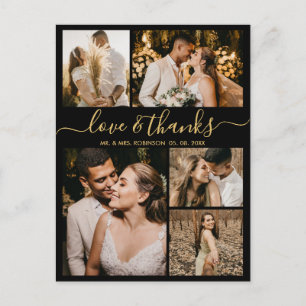 Carte Postale Chic Script Love et Merci Mariage Merci