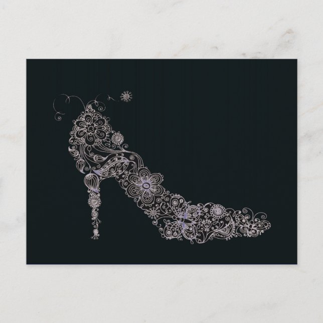 Carte Postale Chic Shoe Postcard / Invitation / RSVP (Devant)