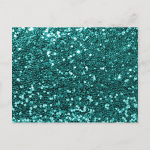 Carte Postale Chic Teal Faux Glitter