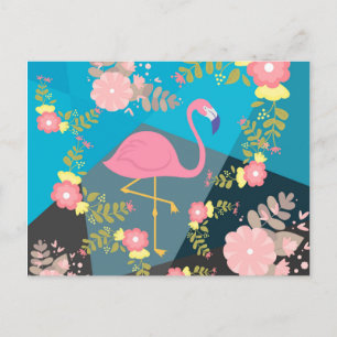 Carte Postale Chic Tendance Élégant Mignon Rose Féminin Floral F