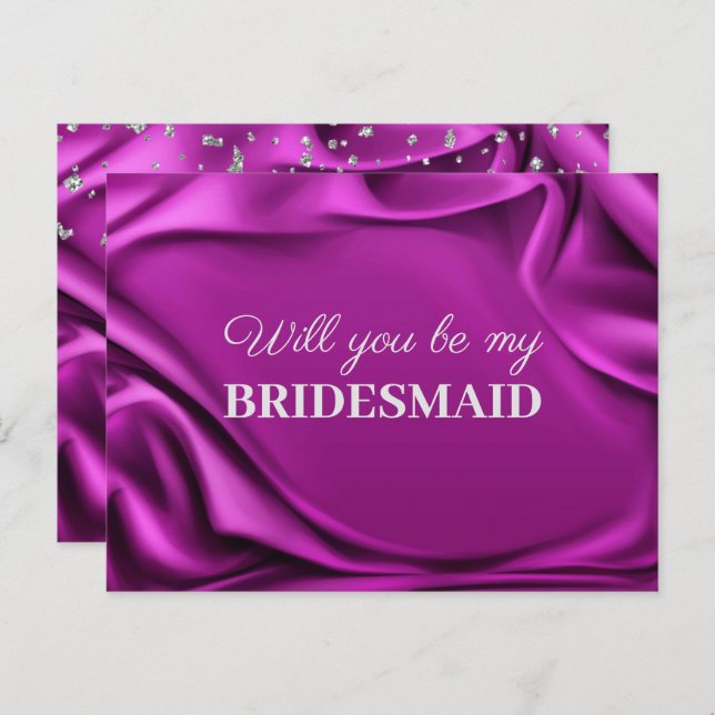 Carte Postale Chic Velvet Purple Soie Serez-Vous Ma Femme D'Accu (Devant / Derrière)