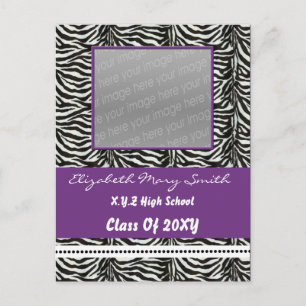 Carte Postale chic violet photo Graduation Invitation
