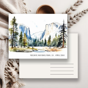 Carte Postale Chic Yosemite Parc national CA Watercolor Travel