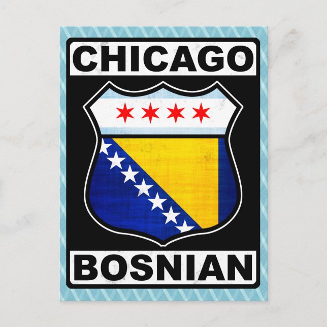 Carte Postale Chicago Bosniaque Américain (Devant)