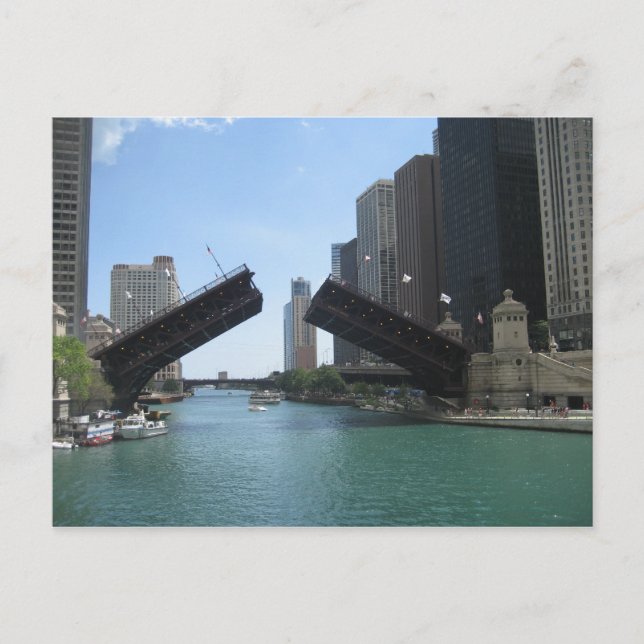 Carte Postale Chicago-Bridge et River (Devant)