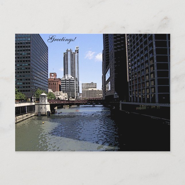 Carte Postale Chicago by River (Devant)