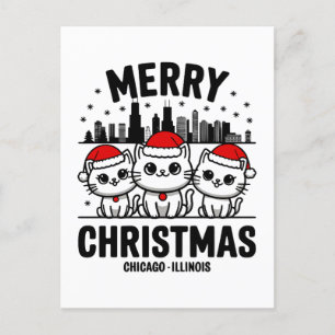 Carte Postale Chicago City Illinois Joyeux Noël USA
