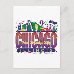Carte Postale Chicago-Confetti