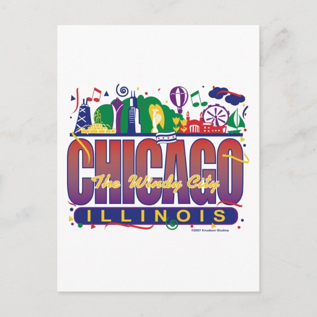 Carte Postale Chicago-Confetti (Devant)