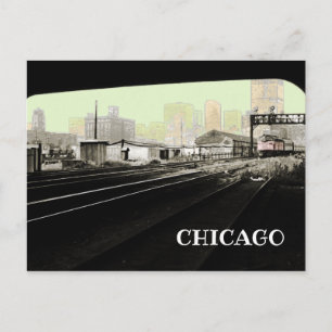 Carte Postale Chicago de Lasalle Street Station Art Card 1971