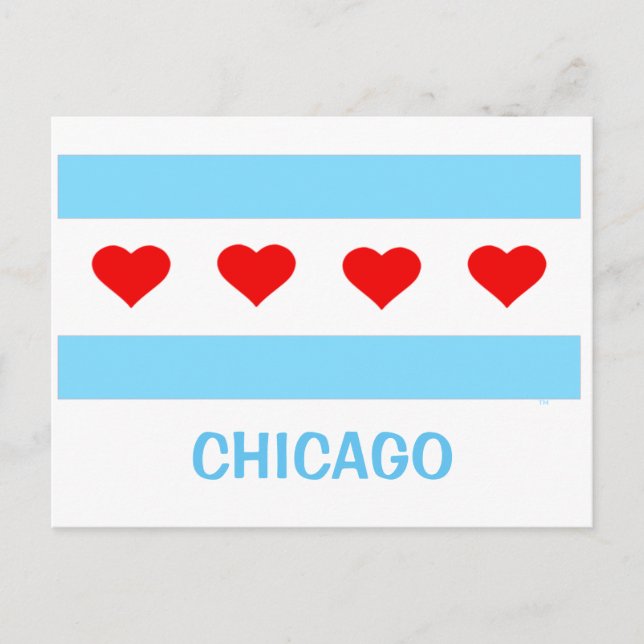 Carte postale Chicago Heart Flag (Devant)