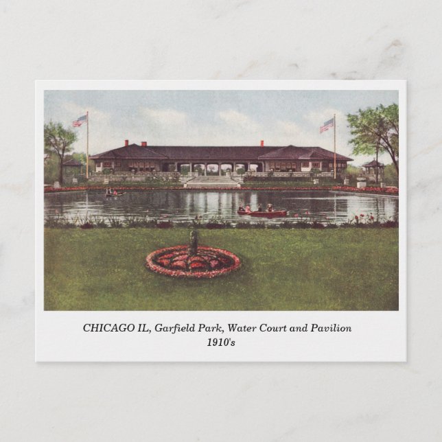Carte Postale Chicago IL, Garfield Park, Water Court Vue des ann (Devant)