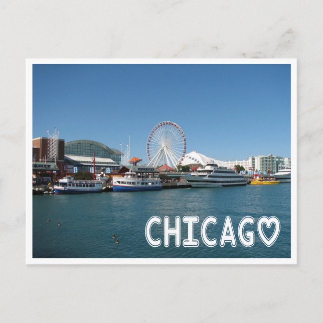 Carte Postale Chicago Illinois ( IL ) Navy Pier Ferris Wheel USA (Devant)