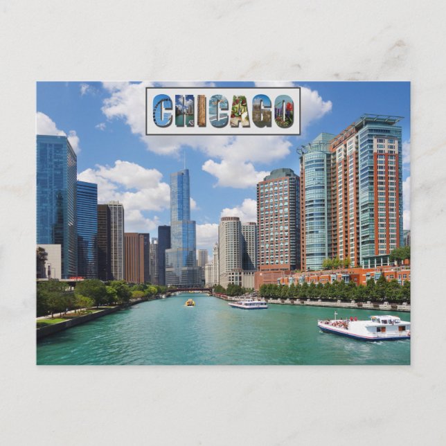 Carte Postale Chicago Illinois River Skyline (Devant)