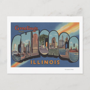 Carte Postale Chicago, Illinois - Scènes de grandes lettres