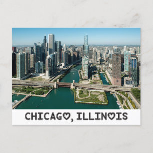 Carte Postale Chicago Illinois Skyline, United States