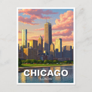 Carte Postale Chicago Illinois Travel
