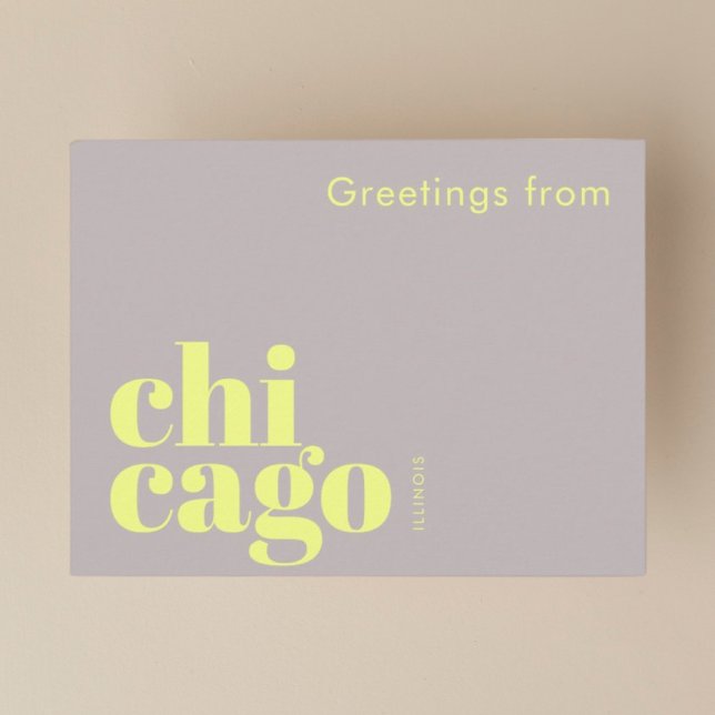 Carte Postale Chicago Illinois typographique moderne  (Créateur téléchargé)
