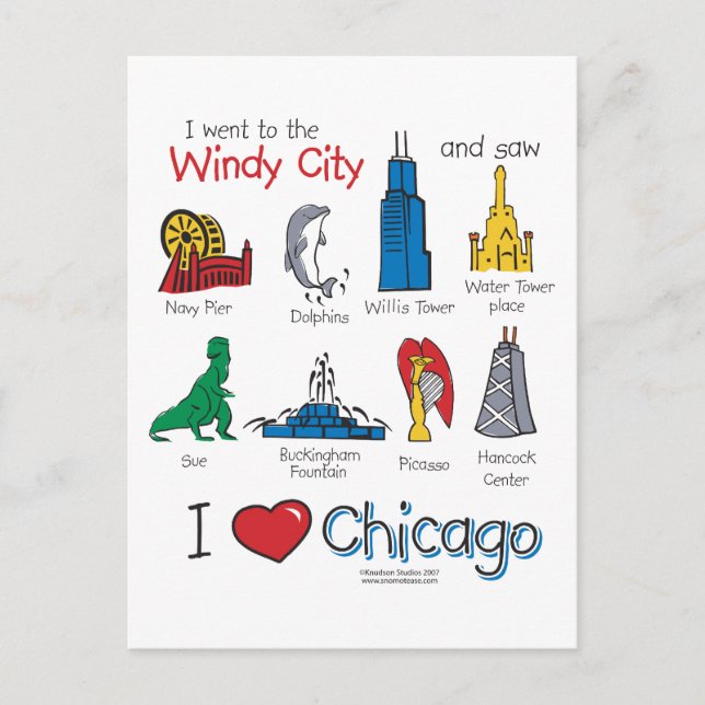 Carte Postale Chicago—kids-Icons-NEW-[Co (Devant)