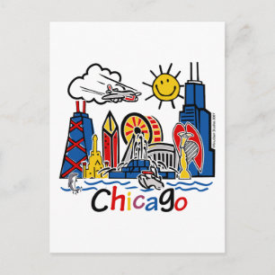 Carte Postale Chicago Kids Skyline
