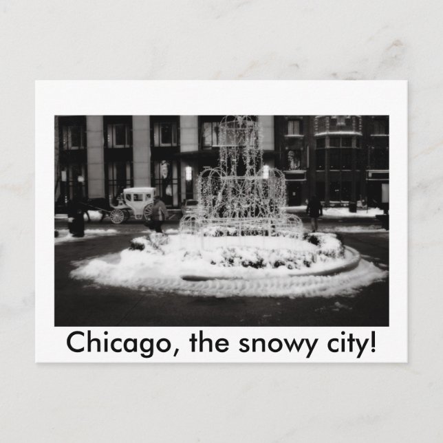 Carte Postale Chicago, la ville enneigée ! (Devant)