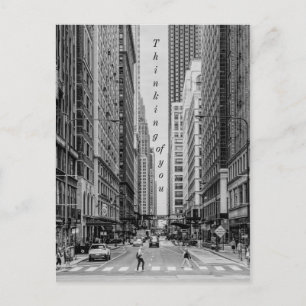 Carte Postale Chicago Madison Street Grayscale Penser De Vous