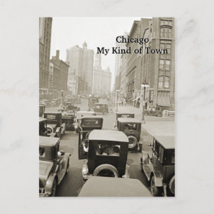 Carte Postale Chicago My Genre of Town Vintage 1920's Busy Stree