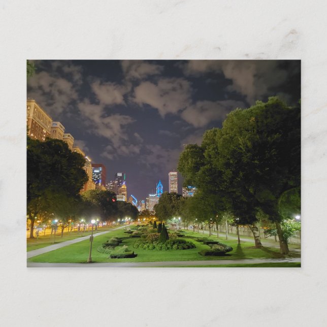 Carte postale Chicago Night Sky (Devant)