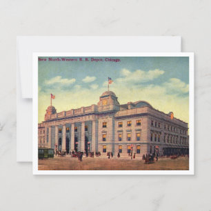 Carte Postale Chicago North Western Rail Road Depot 1910 Vue