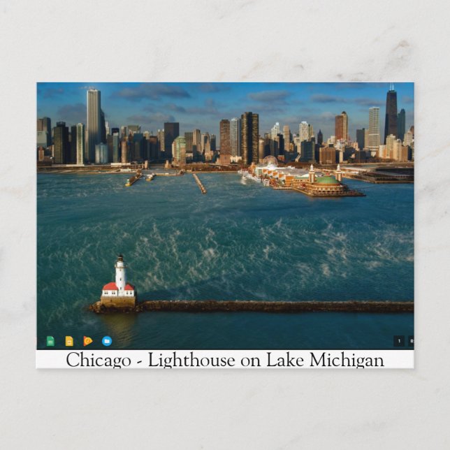 Carte Postale Chicago — Phare sur le lac Michigan (Devant)