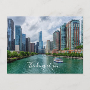 Carte Postale Chicago River et Trump Tower Pensez à vous