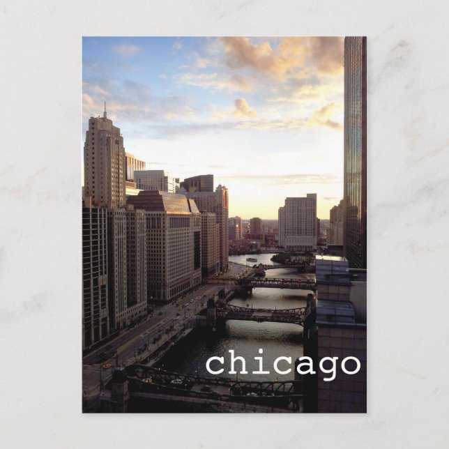 Carte Postale Chicago River Vue de Marina City (Devant)