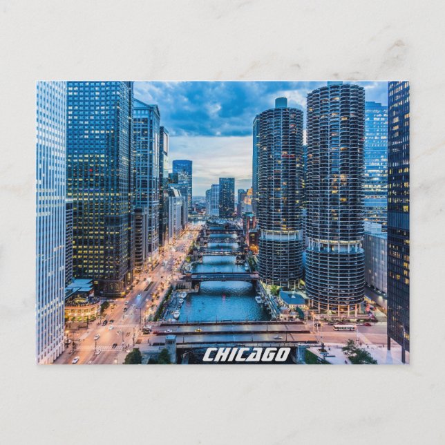 Carte Postale Chicago Skyline (Devant)
