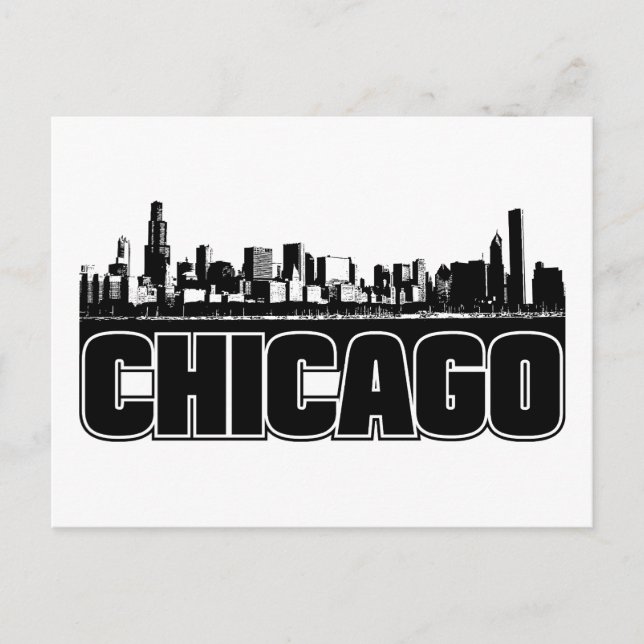 Carte Postale Chicago Skyline (Devant)