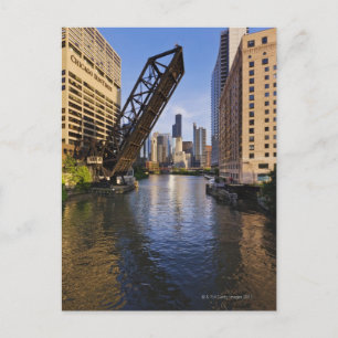 Carte Postale Chicago Skyline depuis le pont Kinzie St