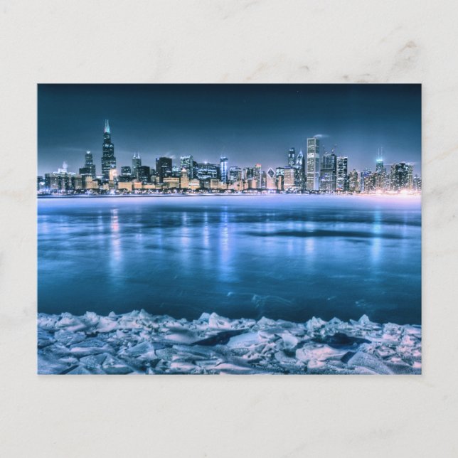 Carte Postale Chicago Skyline in Winter (Devant)