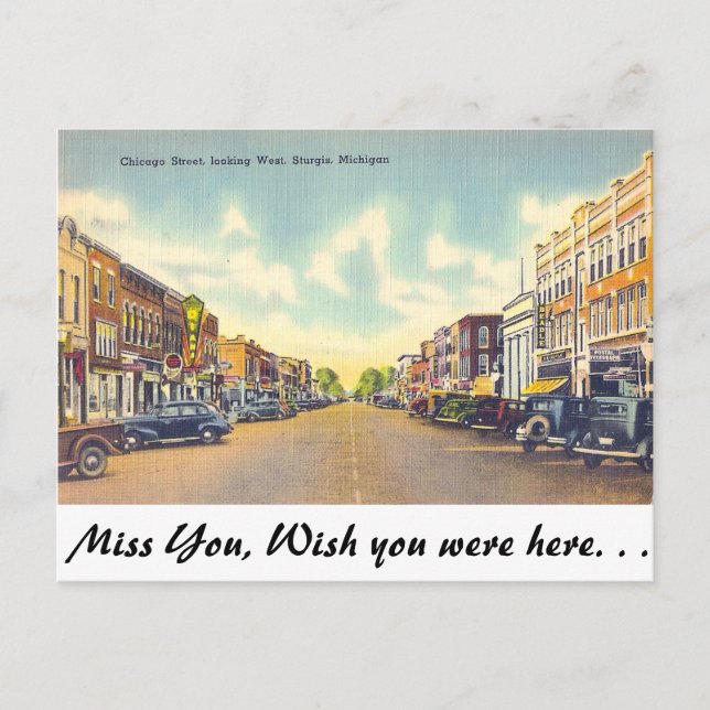 Carte Postale Chicago Street, Sturgis, Michigan (Devant)