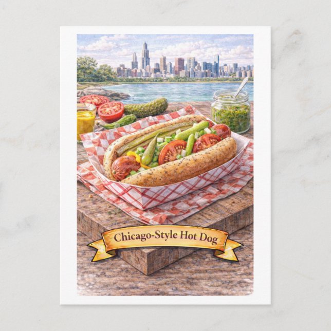 Carte Postale Chicago-Style Hot Dog (American Food Series) (Devant)