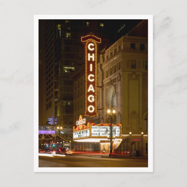 Carte Postale Chicago Theatre, Chicago Illinois Travel Post Card (Devant)