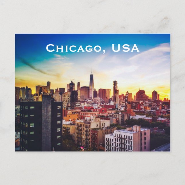Carte Postale Chicago, USA Vintage voyage Tourism Ajouter (Devant)