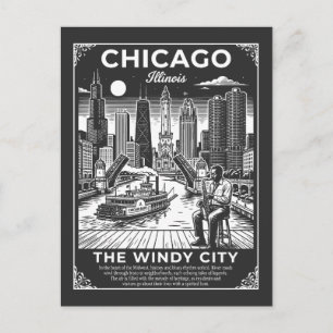 Carte Postale Chicago Ville illinois La Ville Ventée