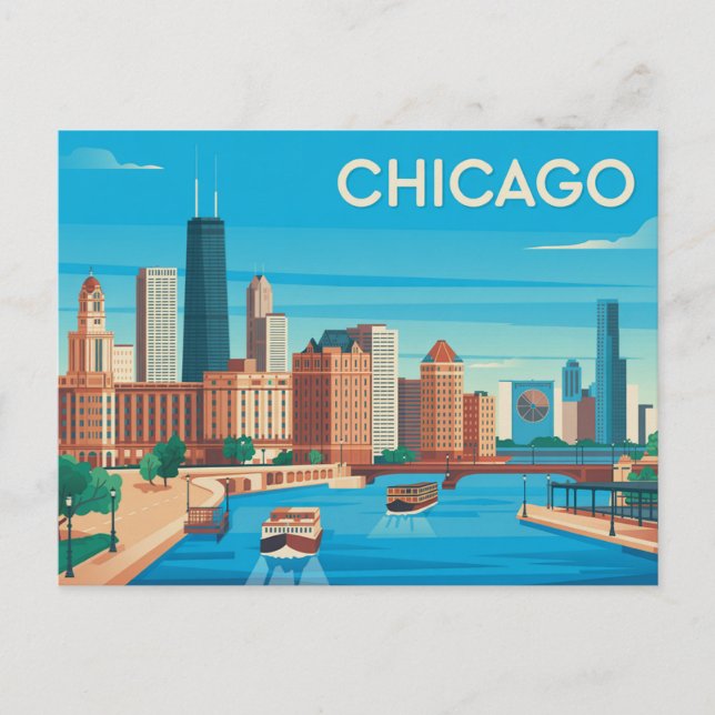 Carte Postale Chicago vintage (Devant)
