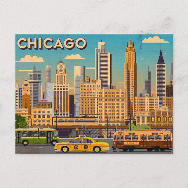 Carte Postale Chicago vintage (Devant)
