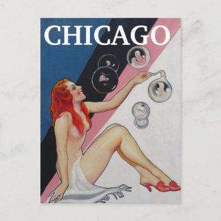 Carte Postale Chicago Vintage Pin up fille