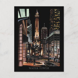 Carte Postale Chicago Water Tower Peinture Randsom Art