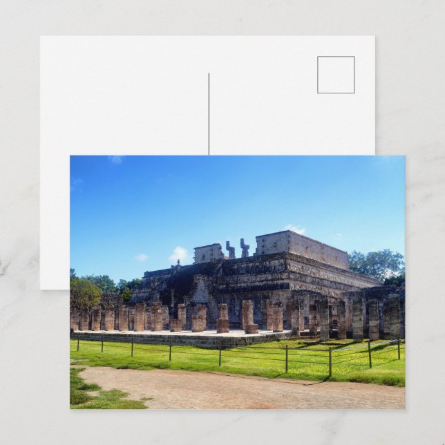 Carte Postale Chichen Itza. Guerriers de temples (Devant / Derrière)